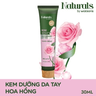 NATURALS BY WATSONS Kem Dưỡng Tay Naturals By Watsons Anti-ageing Chống Lão Hoá Da Chiết Xuất Hoa Hồng 30ml