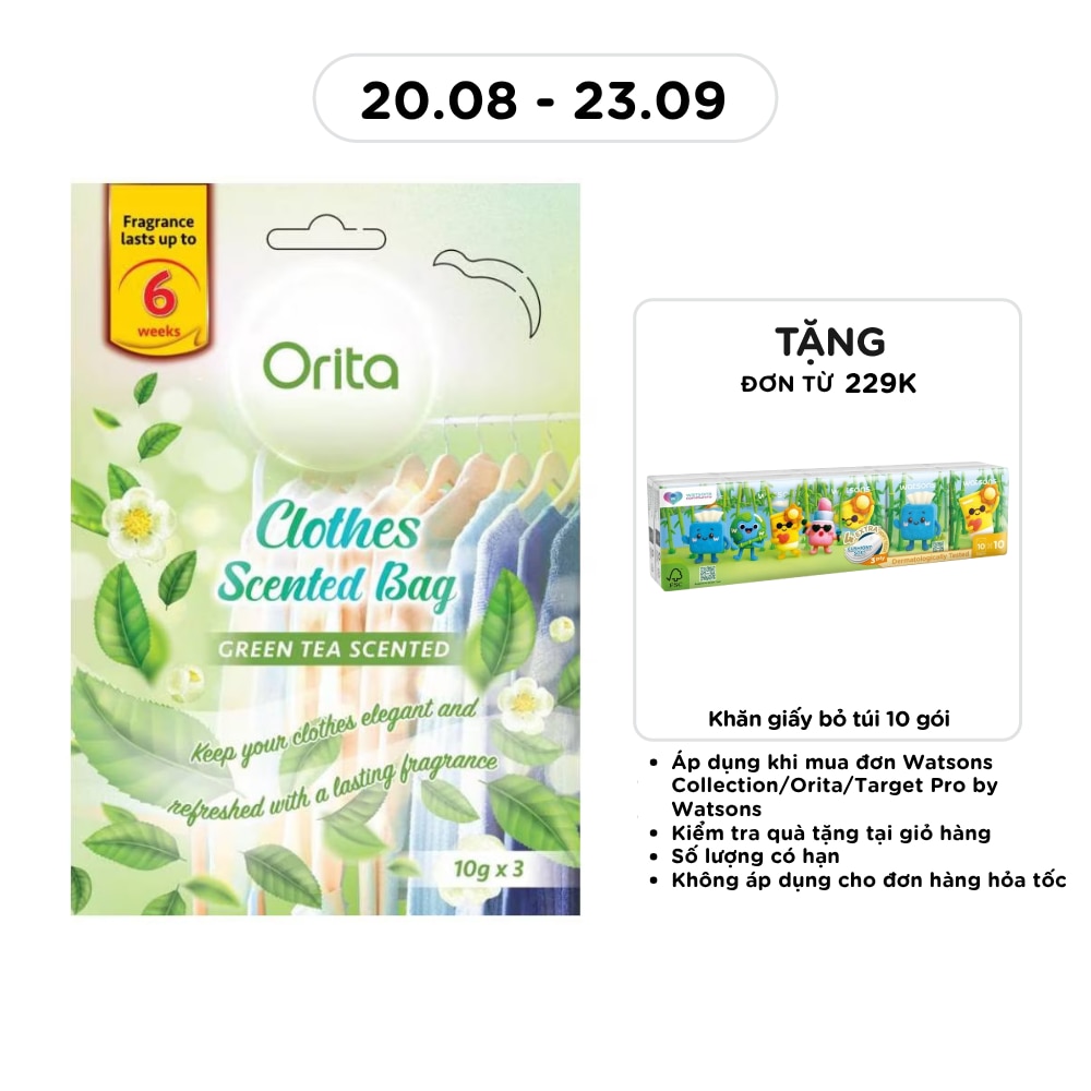 Túi Thơm Hương Trà Xanh Orita 10g x 3 túi image