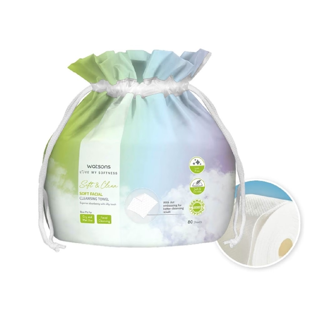 Khăn Lau Mặt Mền Mịn Watsons 80 tờ