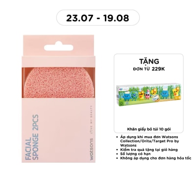 WATSONS - Miếng Rửa Mặt Bọt Biển Watsons Làm Sạch Sâu 2pcs image