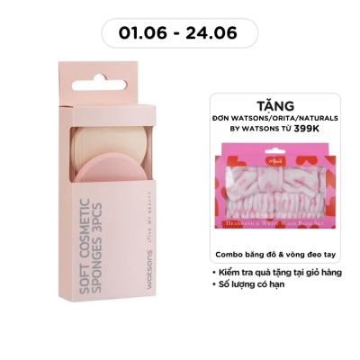 WATSONS - Combo Bông Phấn Tròn (Mềm) Watsons 3pcs