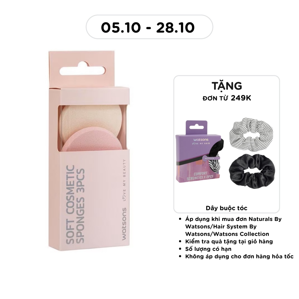 Combo Bông Phấn Tròn (Mềm) Watsons 3pcs