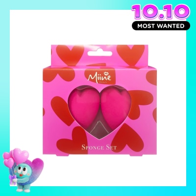 MIINE Bộ 2 Bông Mút Trang Điểm Miine Heart Shape Sponge image