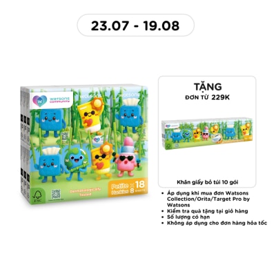 WATSONS - Khăn Giấy Bỏ Túi Watsons Velvet Petite 3 lớp x 8 tờ x 18 gói image