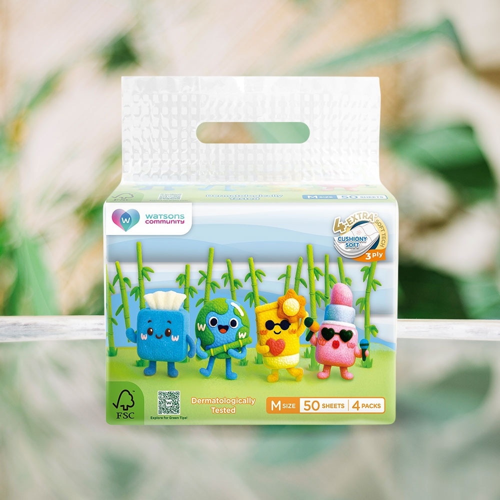 Velvet Facial Tissue (Travel) M size 3ply 50sheets 4pcs