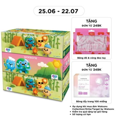 WATSONS - Velvet Facial Tissue (Box) 3ply 100sheets 3pcs