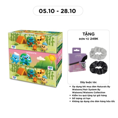 WATSONS Bộ 3 Khăn Giấy Hộp Watsons Velvet Dùng Cho Mặt 3 Lớp 100 Tờ image