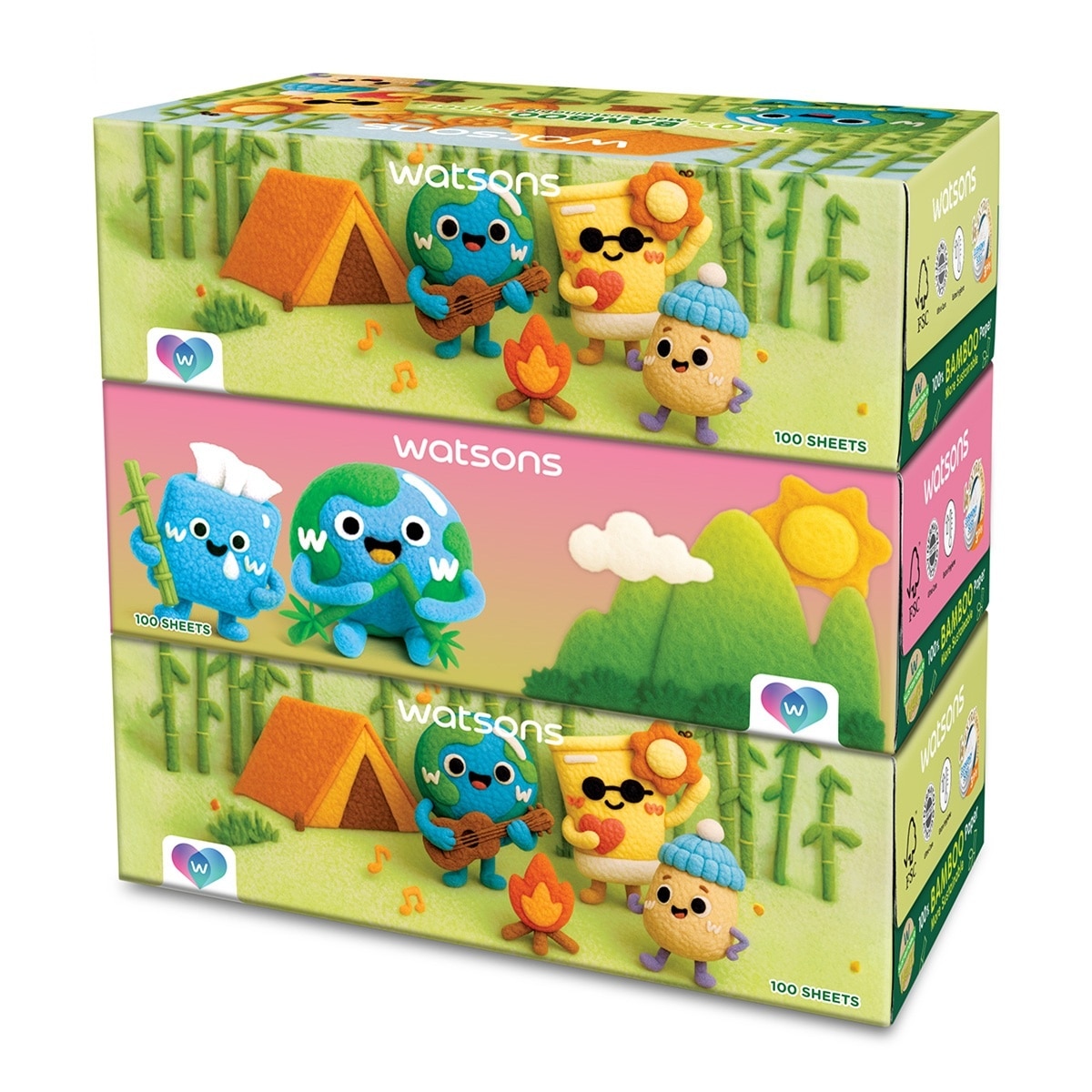 Velvet Facial Tissue (Box) 3ply 100sheets 3pcs