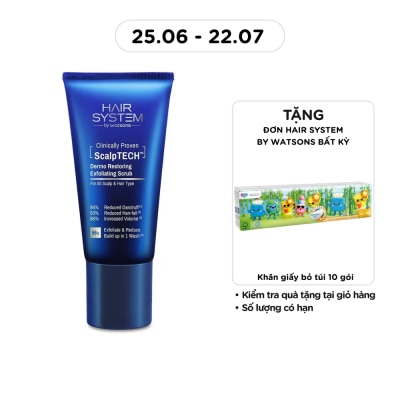 HAIR SYSTEM BY WATSONS - Tẩy Tế Bào Chết Da Đầu Hair System By Watsons Scalptech Dermo Restoring Exfoliating Scrub 160G