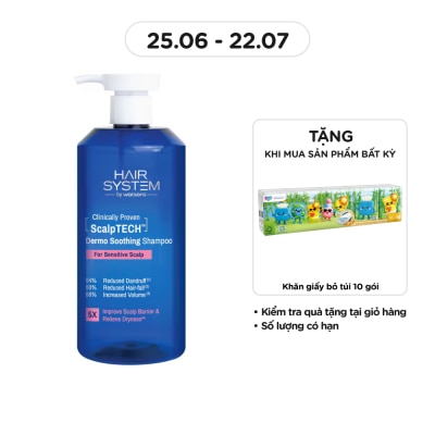 HAIR SYSTEM BY WATSONS - Dầu Gội Cân Bằng Cho Da Đầu Hỗn Hợp Hair System By Watsons Scalptech Dermo Soothing 500ml