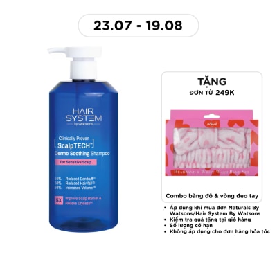 HAIR SYSTEM BY WATSONS - Dầu Gội Cân Bằng Cho Da Đầu Hỗn Hợp Hair System By Watsons Scalptech Dermo Soothing 500ml image