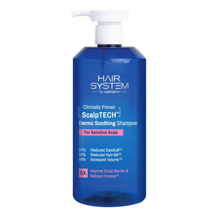 Dầu Gội Cân Bằng Cho Da Đầu Hỗn Hợp Hair System By Watsons Scalptech Dermo Soothing 500ml
