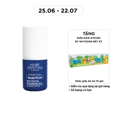 HAIR SYSTEM BY WATSONS - Tinh Chất Massage Da Đầu Hair System By Watsons Scalptech Dermo Boosting Scalp Massage Tonic 80ml