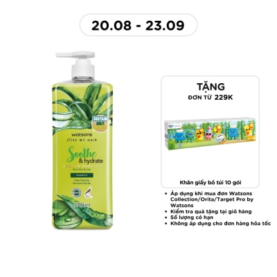 WATSONS - Dầu Gội Watsons Soothe & Hydrate Aloe Vera & Lilac Shampoo 1000ml image