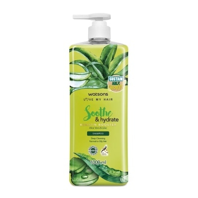 WATSONS - Dầu Gội Watsons Soothe & Hydrate Aloe Vera & Lilac Shampoo 1000ml