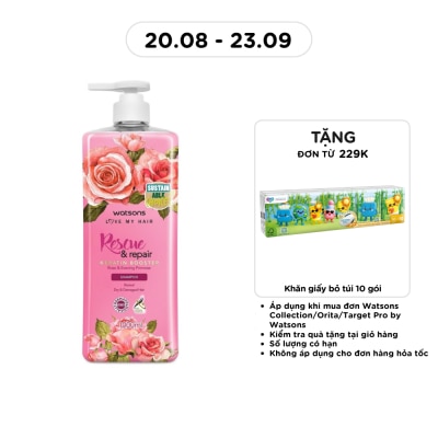 WATSONS - Dầu Gội Watsons Rescue & Repair Rose & Evening Primrose Shampoo 1000ml image