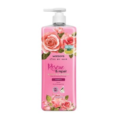 WATSONS - Dầu Gội Watsons Rescue & Repair Rose & Evening Primrose Shampoo 1000ml