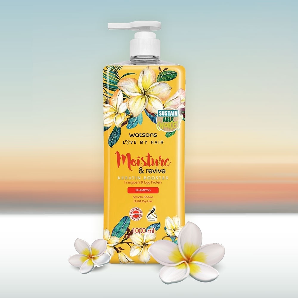 Dầu Gội Watsons Moisture & Revive Frangipani & Egg Protein Shampoo 1000ml