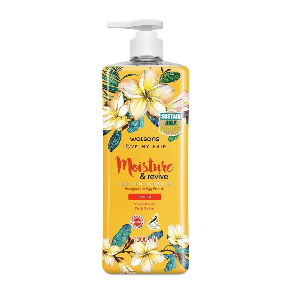 Dầu Gội Watsons Moisture & Revive Frangipani & Egg Protein Shampoo 1000ml