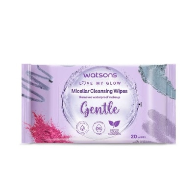 WATSONS - Khăn Ướt Tẩy Trang Watsons Micellar Cleansing Wipes Gentle 20 miếng