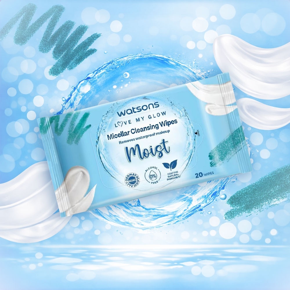 Watsons Micellar Cleansing Wipes Moist 20pcs