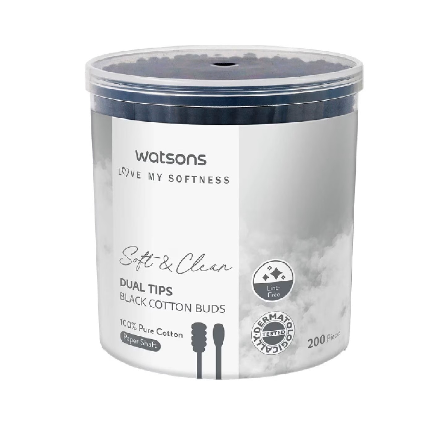 Paper Shaft Dual Tips Black Cotton Buds 200pcs