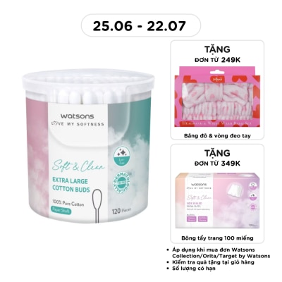 WATSONS - Paper Shaft Extra Large Cotton Buds 120pcs