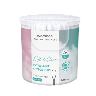 WATSONS Tăm Bông Thân Giấy Cỡ Lớn Watsons Paper Shaft Extra Large Cotton Buds 120cây image