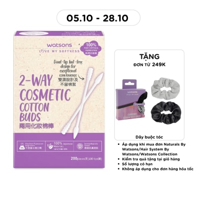 WATSONS Tăm Bông Trang Điểm 2 Đầu Watsons 2 Way Cosmetic Cotton Buds 200cây image