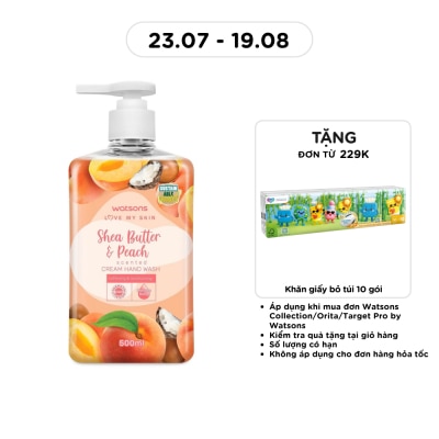 WATSONS - Kem Rửa Tay Hương Bơ Hạt Mỡ và Đào Watsons Shea Butter & Peach Scented Cream Hand Wash 500ML image