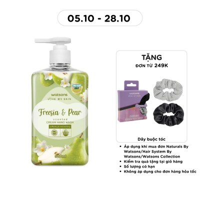 WATSONS Kem Rửa Tay Hương Hoa Lan Và Lê Watsons Freesia & Pear Scented Cream Hand Wash 500ML image