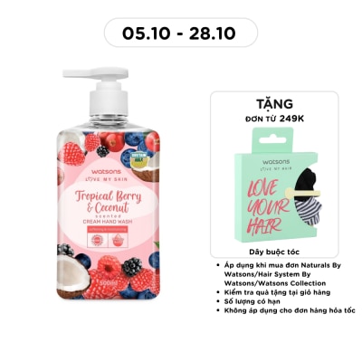 WATSONS Love My Skin Tropical Berry & Coconut Scented Cream Hand Wash 500ml image