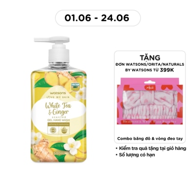 WATSONS - Gel Rửa Tay Hương Trà Trắng và Gừng Watsons White Tea & Ginger Scented Gel Hand Wash 500ML