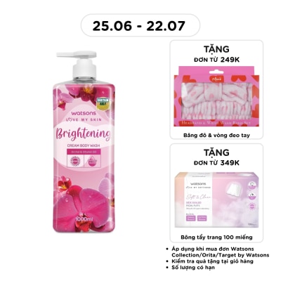 WATSONS - Kem Tắm Sáng Da Watsons Love My Skin Brightening Cream Body Wash 1000ML