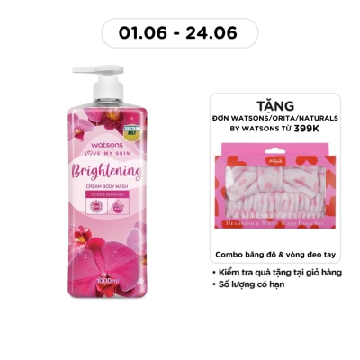WATSONS Kem Tắm Sáng Da Watsons Love My Skin Brightening Cream Body Wash 1000ML