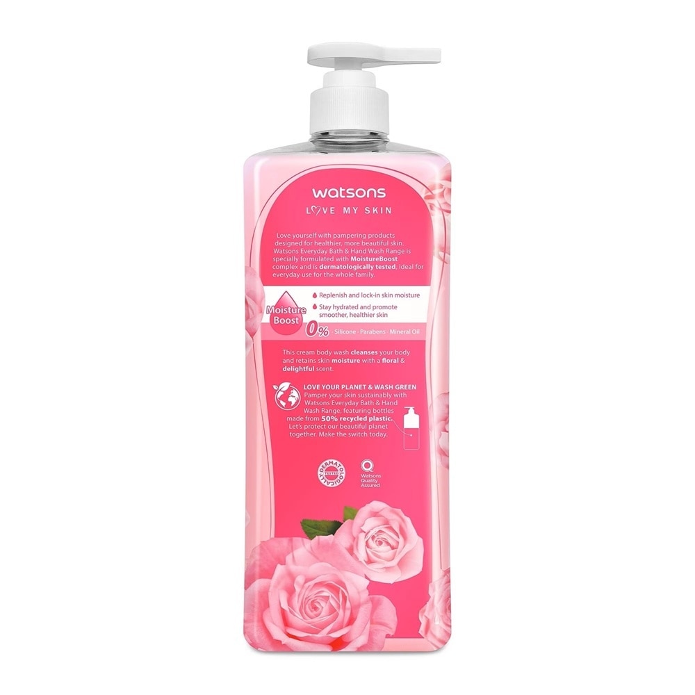 Kem tắm Hương Hoa Hồng Watsons Love My Skin Rose Scented Cream Body Wash 1000ML