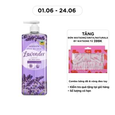 WATSONS Gel Tắm Hương Hoa Oải Hương Watsons Love My Skin Lavender Scented Gel Body Wash 1000ML