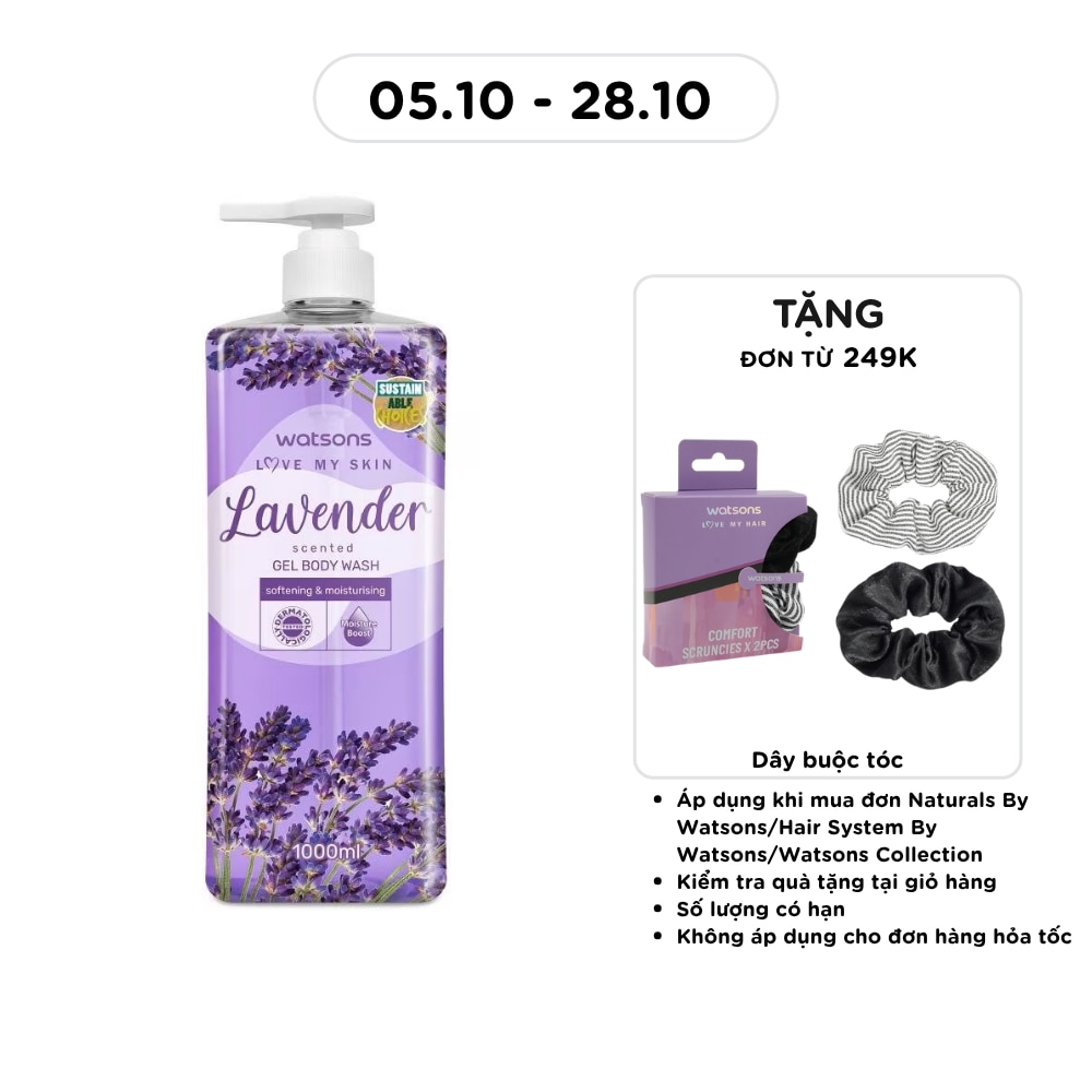 Gel Tắm Hương Hoa Oải Hương Watsons Love My Skin Lavender Scented Gel Body Wash 1000ML image
