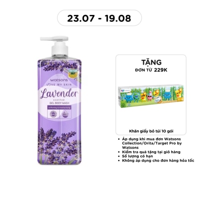 WATSONS - Gel Tắm Hương Hoa Oải Hương Watsons Love My Skin Lavender Scented Gel Body Wash 1000ML image