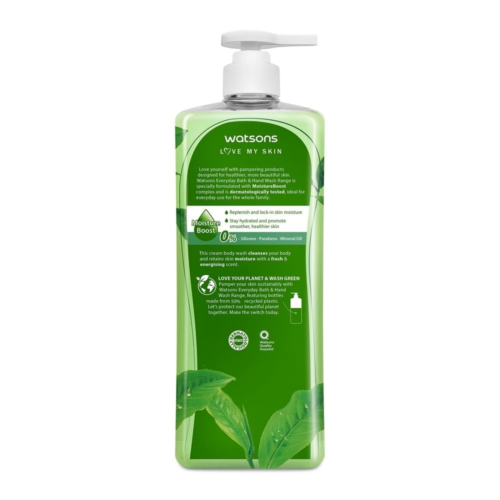 Sữa Tắm Hương Trà Xanh Watsons Love My Skin Green Tea Scented Cream Body Wash 1000ML