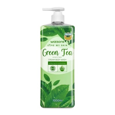 WATSONS - Love My Skin Green Tea Scented Cream Body Wash 1000ml