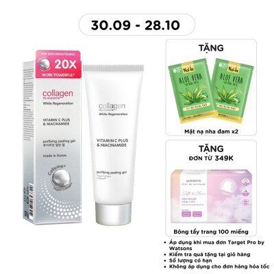 COLLAGEN BY WATSONS Gel Tẩy Tế Bào Chết Làm Sáng Da Collagen by Watsons White Regeneration Purifying Peeling Gel 100g image