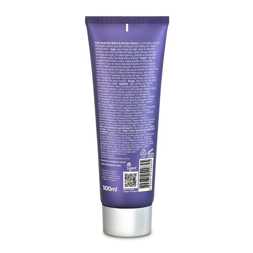 Youth Secret Dual Retinol & HA Foam Cleanser 100ml image