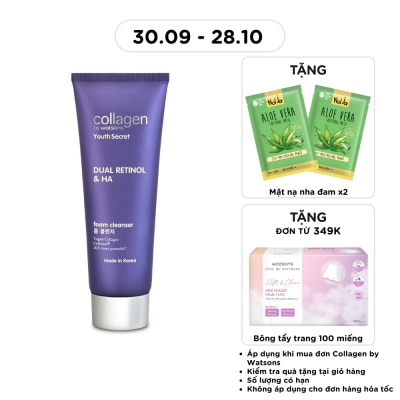 COLLAGEN BY WATSONS Youth Secret Dual Retinol & HA Foam Cleanser 100ml image