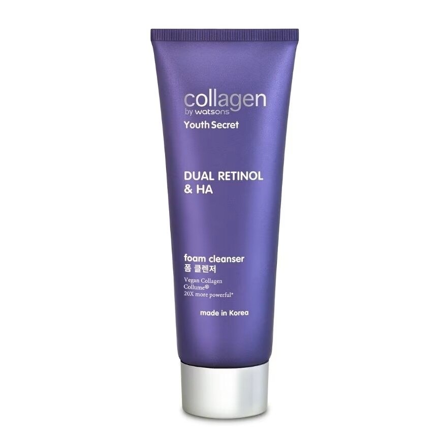 Sữa Rửa Mặt Collagen by Watsons Youth Secret Dual Retinol & HA Foam Cleanser 100ml