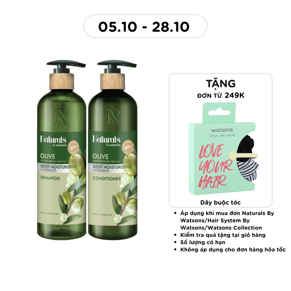 Combo Naturals By Watsons Conditione & Shampoo Olive Deep Moisturising 490ml image