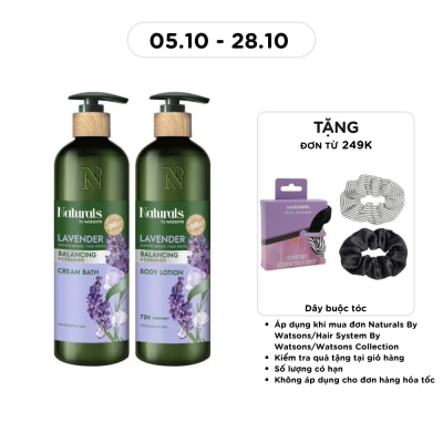 NATURALS BY WATSONS Combo Kem Tắm & Dưỡng Thể Naturals By Watsons Chiết Xuất Lavender 490ml image