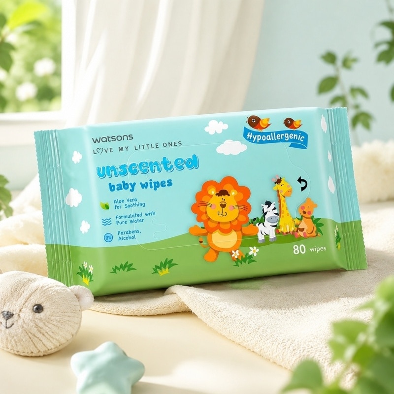 Watsons Unscented Baby Wipes (Plain) 80s image