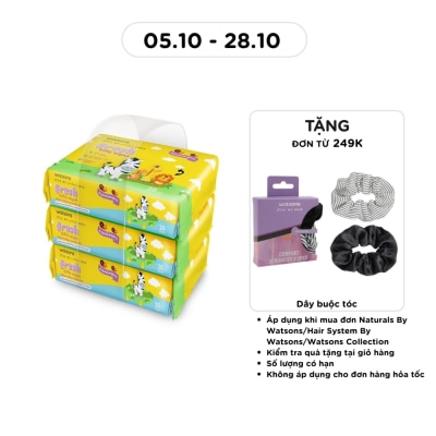 WATSONS Khăn Ướt Dịu Nhẹ Watsons Fresh Baby Wipes (Trơn) 20 Miếng x 3 Gói image