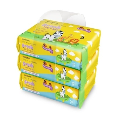 WATSONS Watsons Fresh Baby Wipes (Plain) 20s x 3pks image